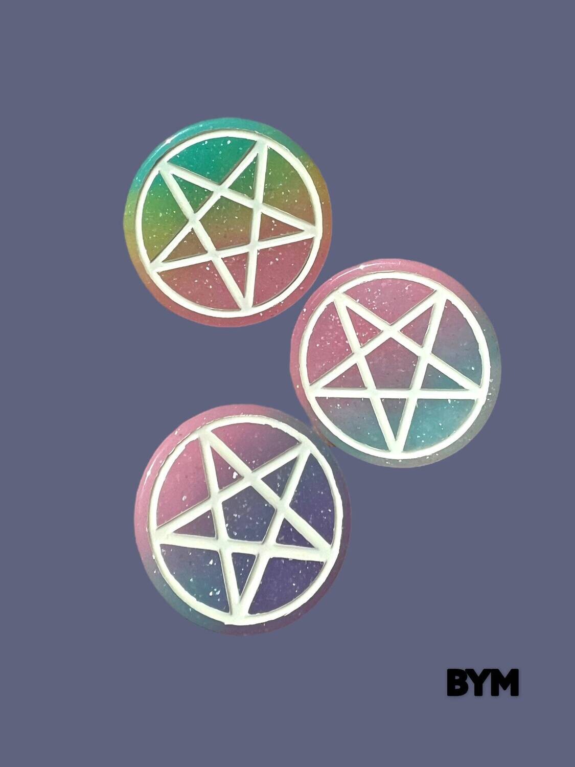 Witch - Star - Random Color - Charm - Acrylic - Needle Minder - Needle - Pin - Magnet