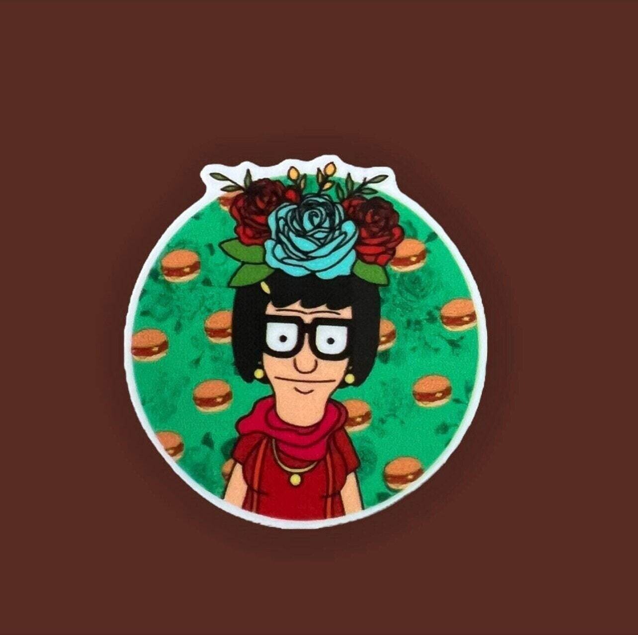 Bobs Burgers - Frida Tina - Tida - Artist - Mexican - Mashup - Funny - Comedy - Acrylic - Minder - Needle - Pin - Magnet