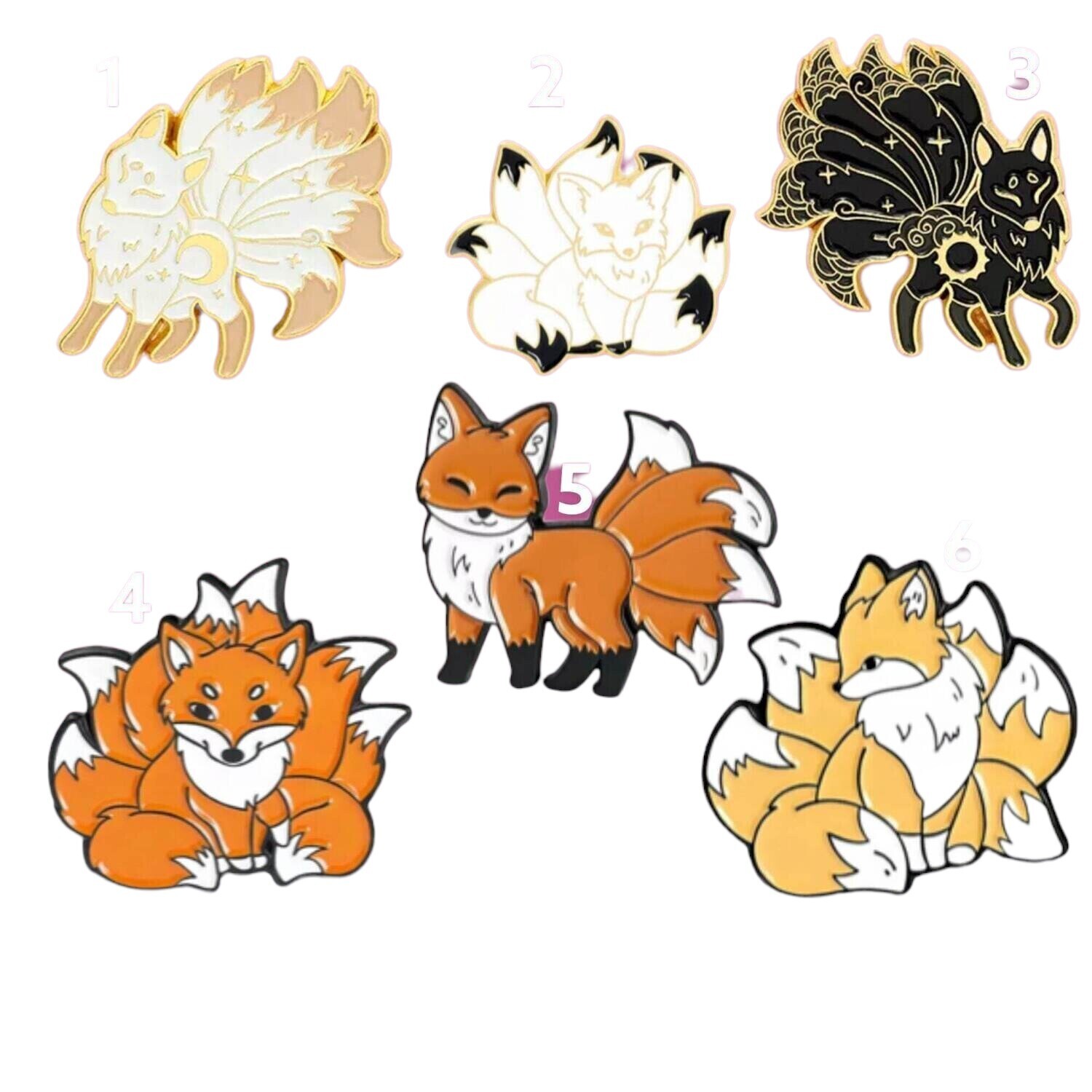 6 Tail - Fox - Animal - Tails - Needle Minder - Needle - Pin - Magnet