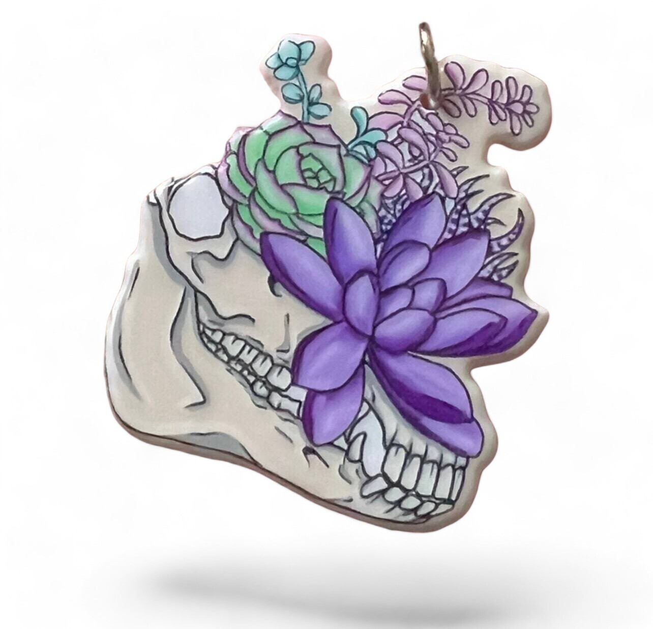 Animal Skull - Flower - Flowers - Acrylic - Needle Minder - Pin - Magnet