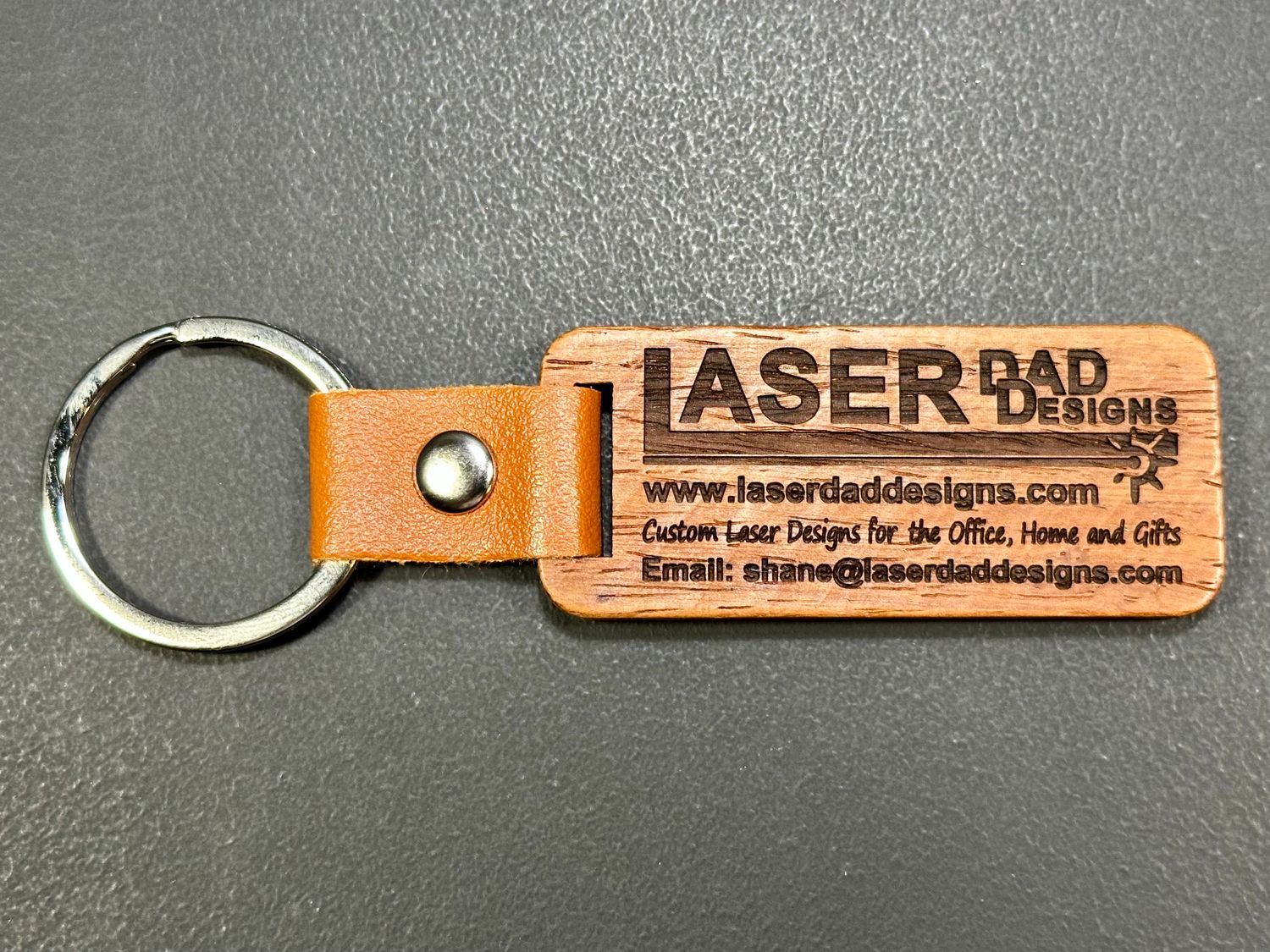 Wooden &amp; Leather Keychain