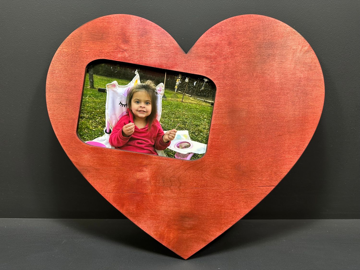Horizontal Wooden Picture Frame Heart