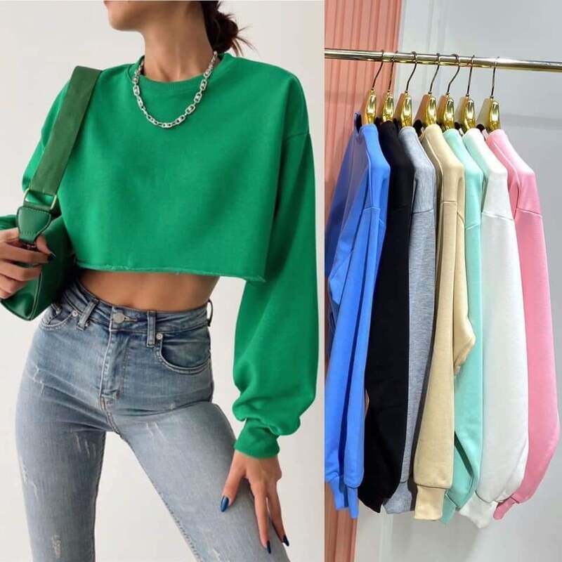 Cropped-top Sweatshirt (available in any color &amp; size)