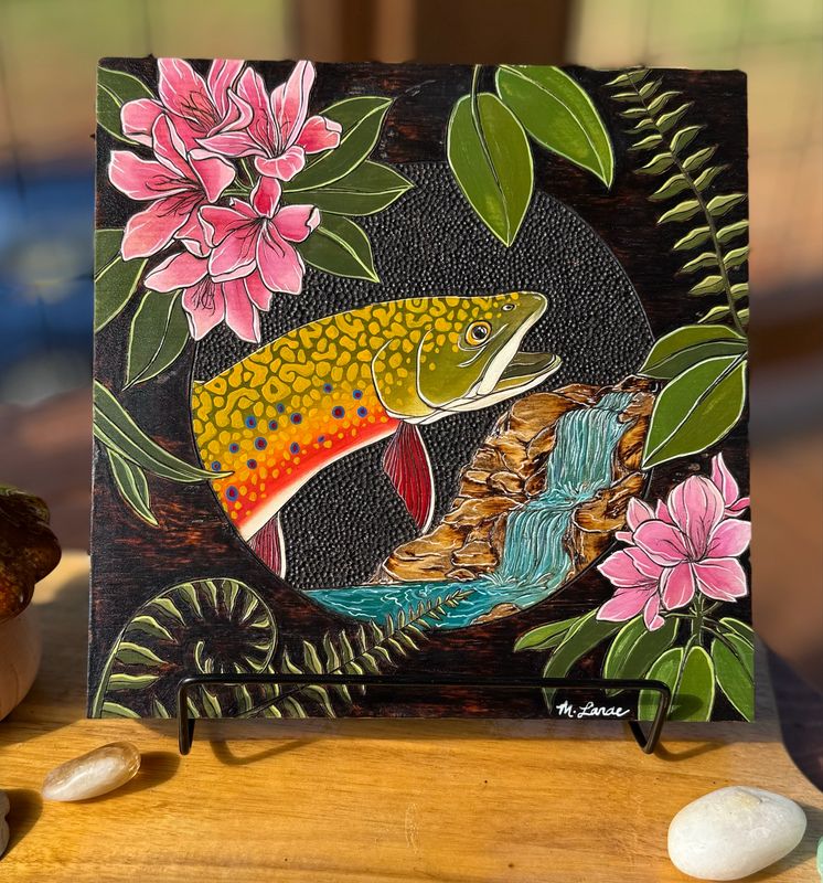 “Wild Waters” Pyrography Original