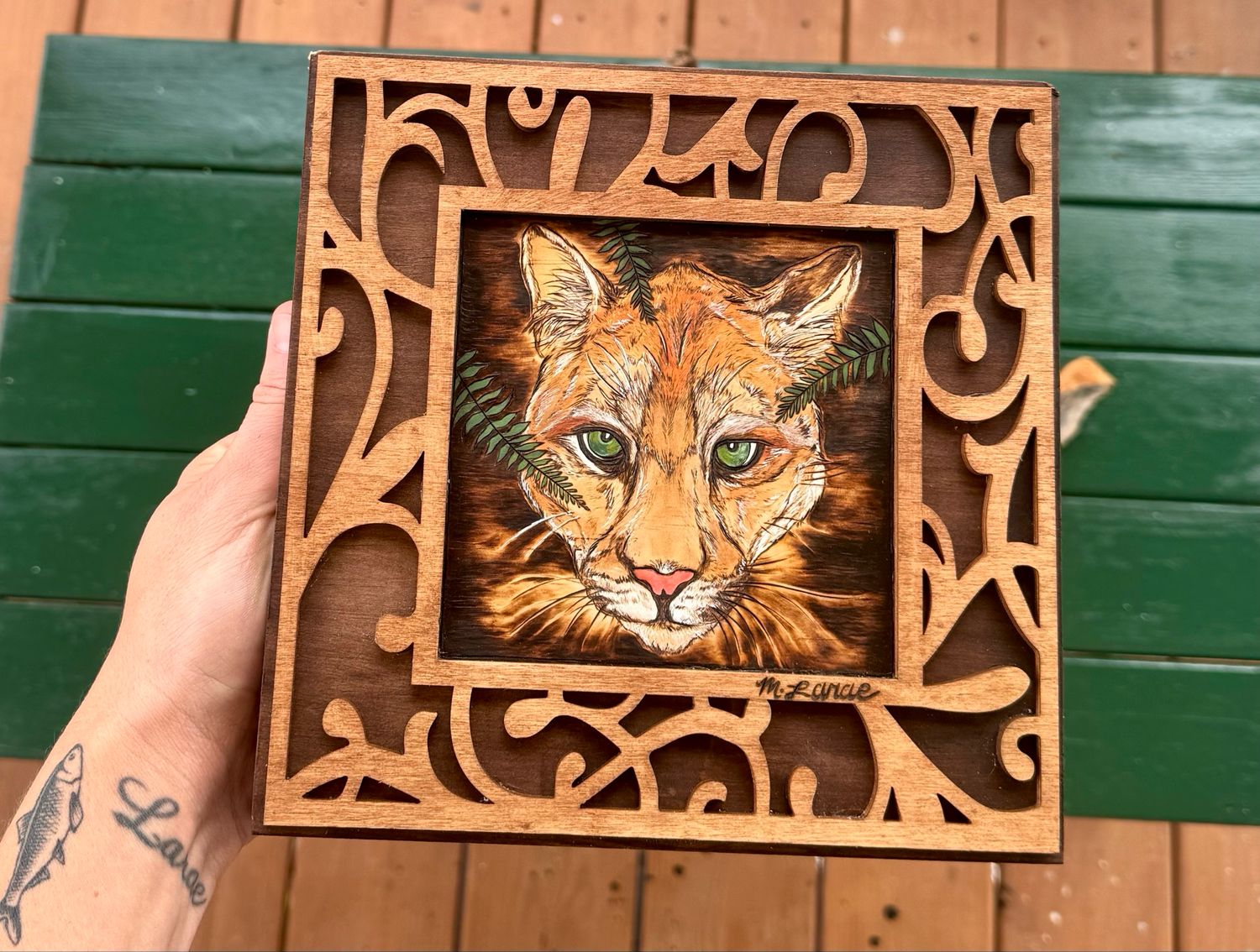 “The Mountain Lion” Pyrography Original