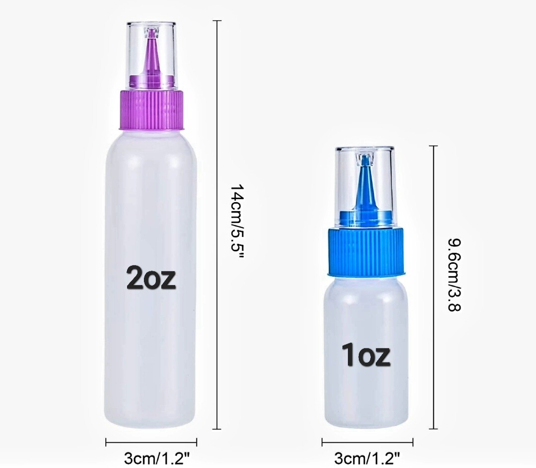 2 Glue Applicator Bottles 1oz or 2oz sizes available