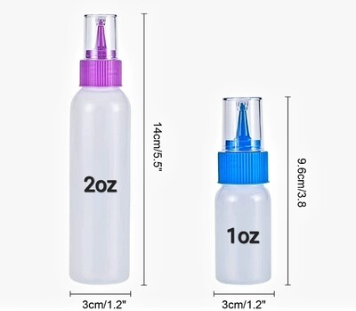2 Glue Applicator Bottles 1oz or 2oz sizes available
