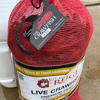 (15 LBS) LIVE CRAWFISH-Washed/Graded $4.50/lb.