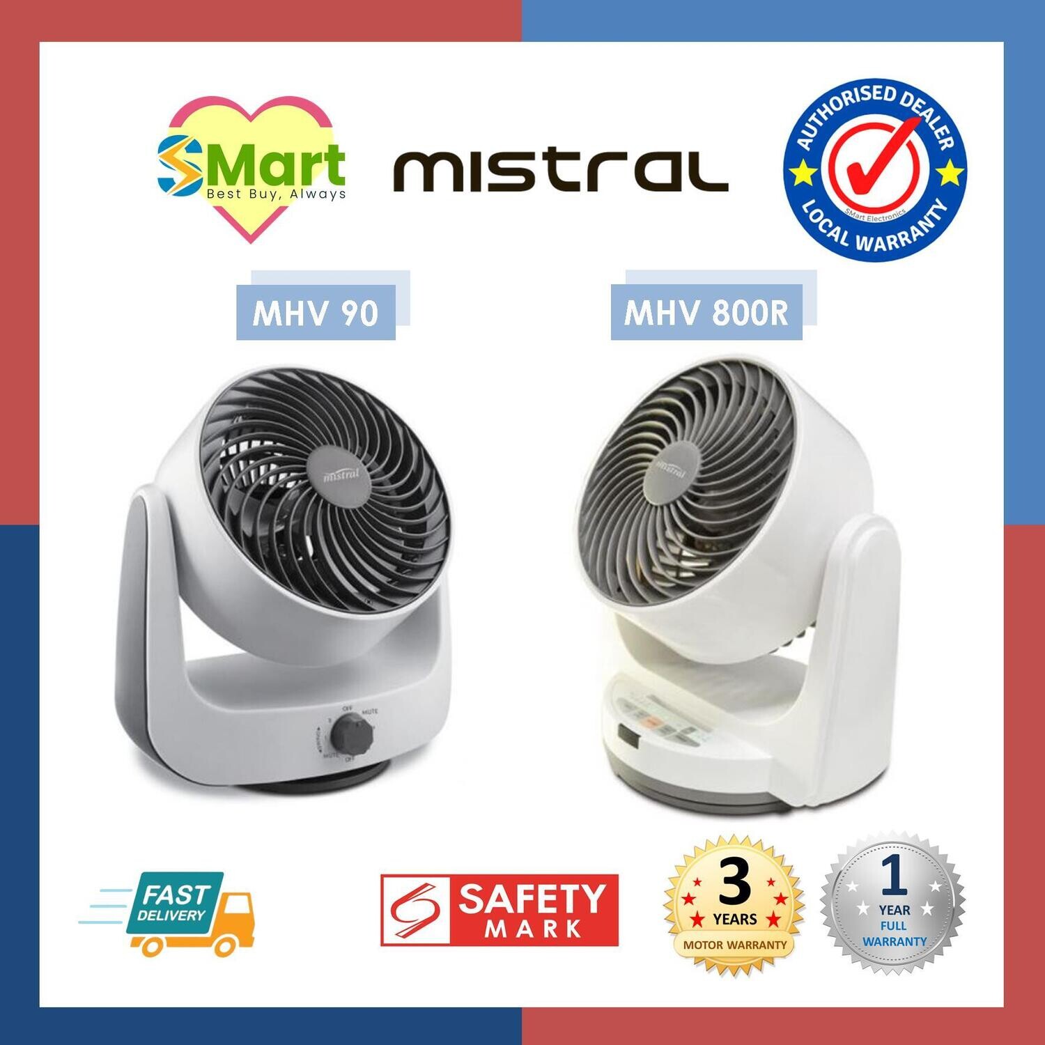 Mistral 8&quot; Turbine Blade High Velocity Desk/Table Fan [MHV90/ MHV800R]
