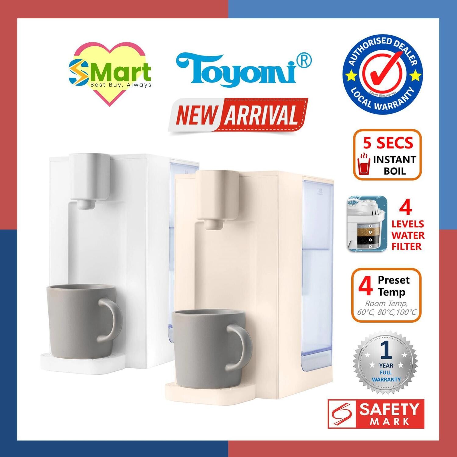Toyomi 3.5L Instant Boil Filtered Water Dispenser [FB 7735F]