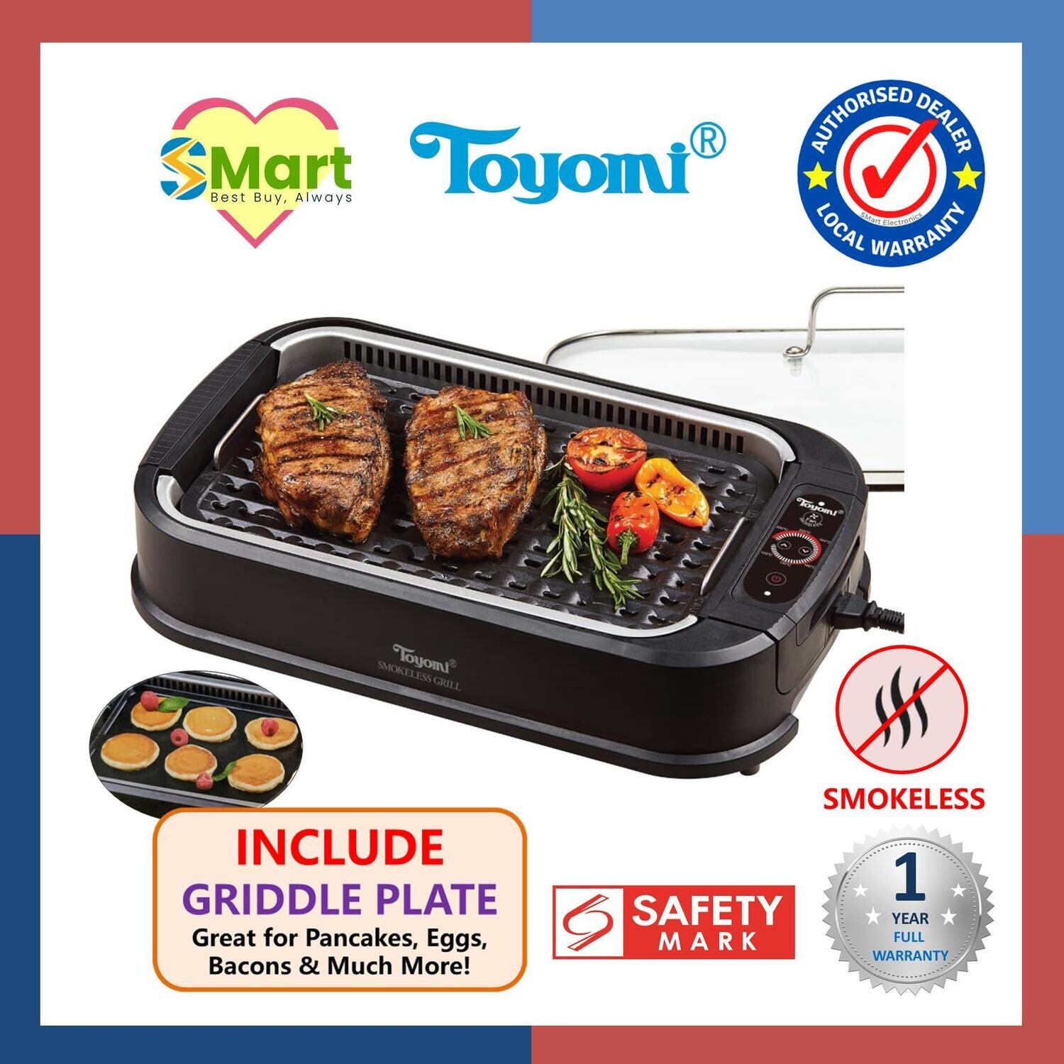 TOYOMI Electric Smokeless BBQ Model: BBQ 2002