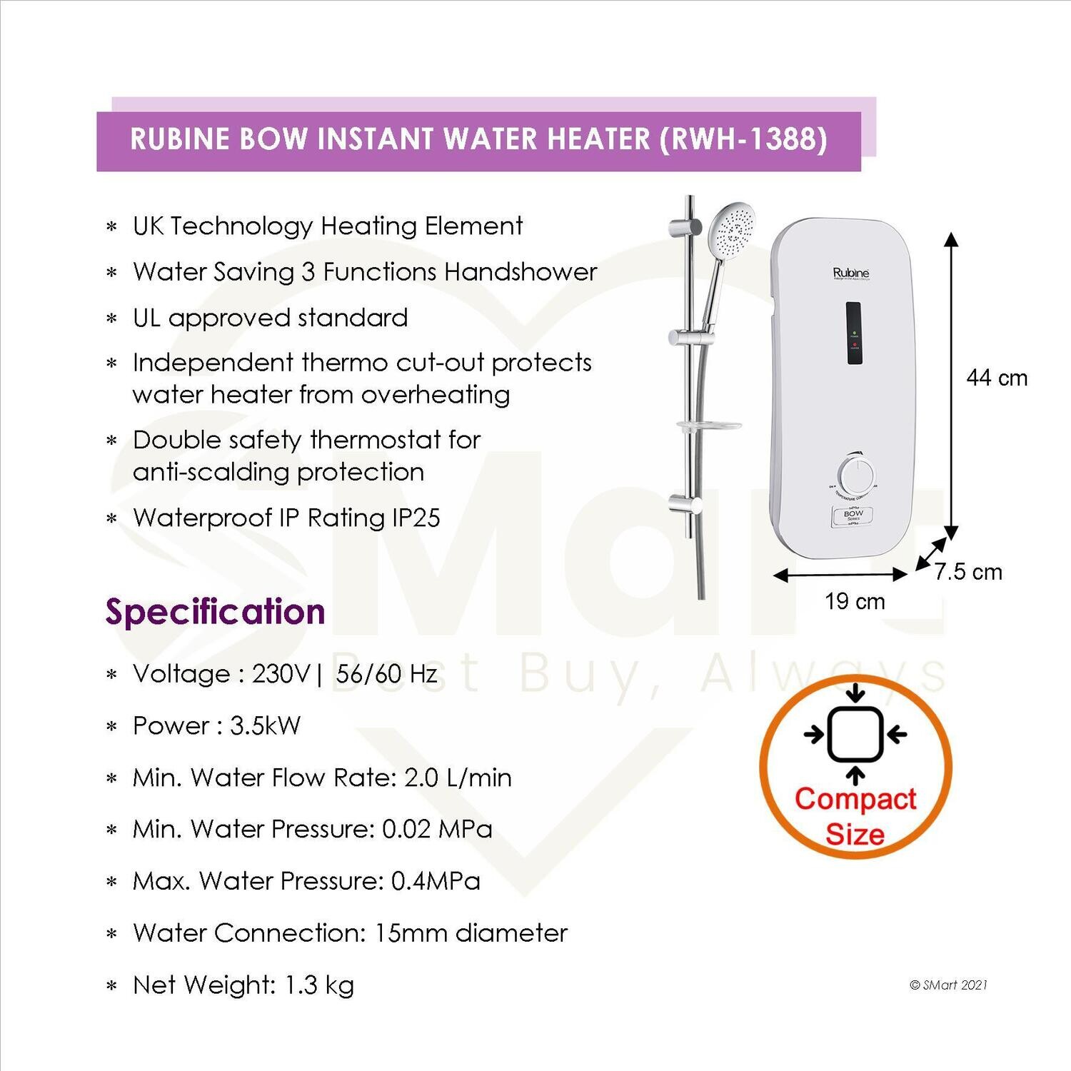 Rubine 1388 Rubine Instant Water Heater Review Rubine Instant