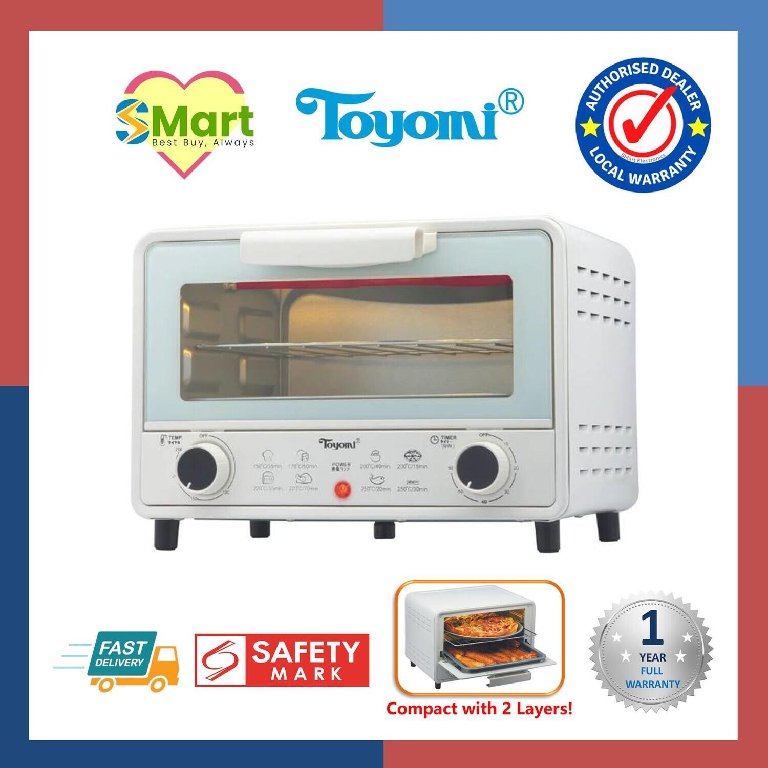 Toyomi 13L Duo Tray Toaster Oven [TO 1313]