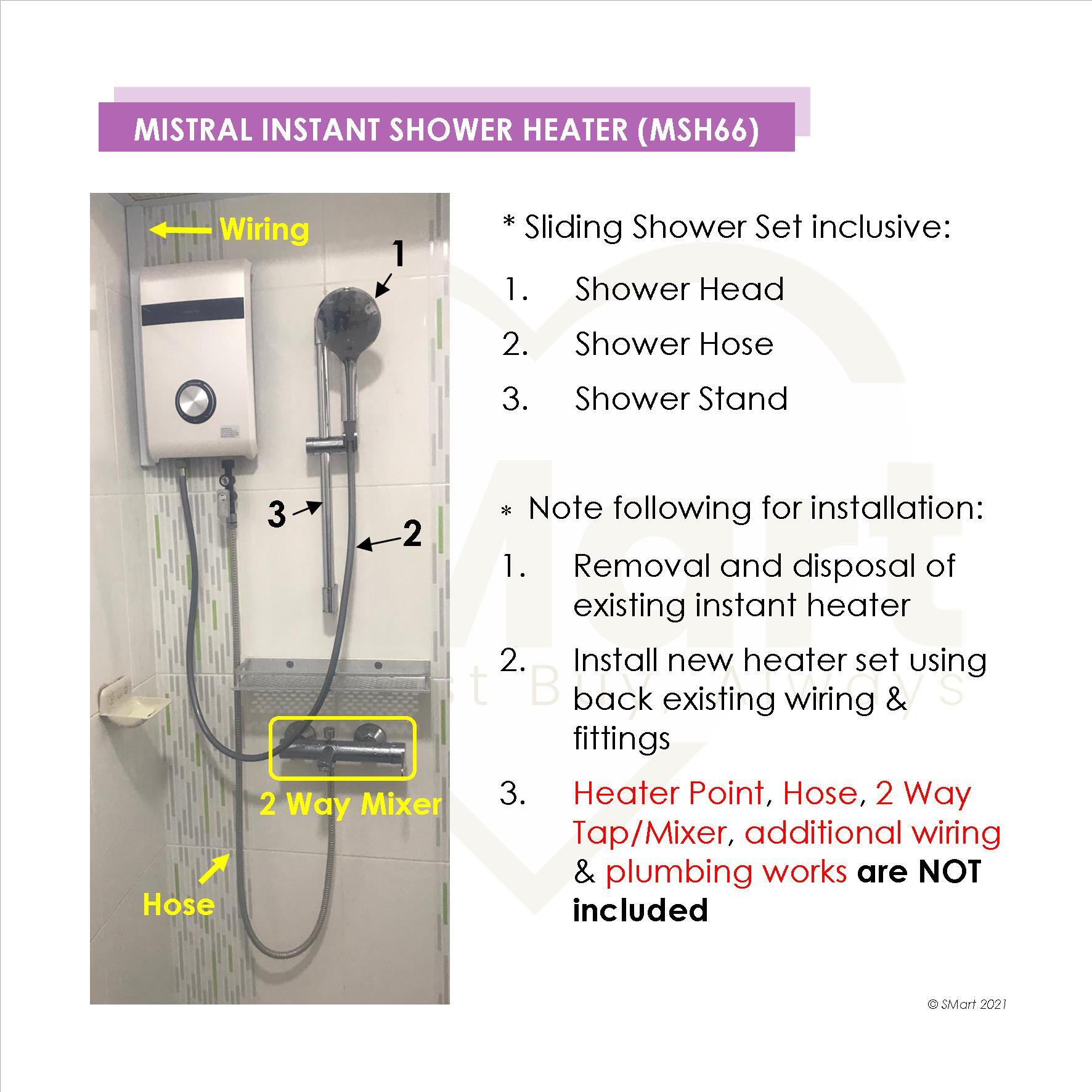 Mistral Copper Inner Tank Instant Shower Heater [MSH66] *Installation  Available*