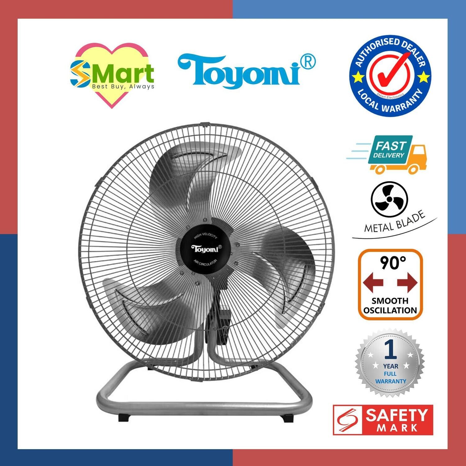 Toyomi 18&quot; Oscillating High Velocity Air Circulator Fan [POF 2833S]