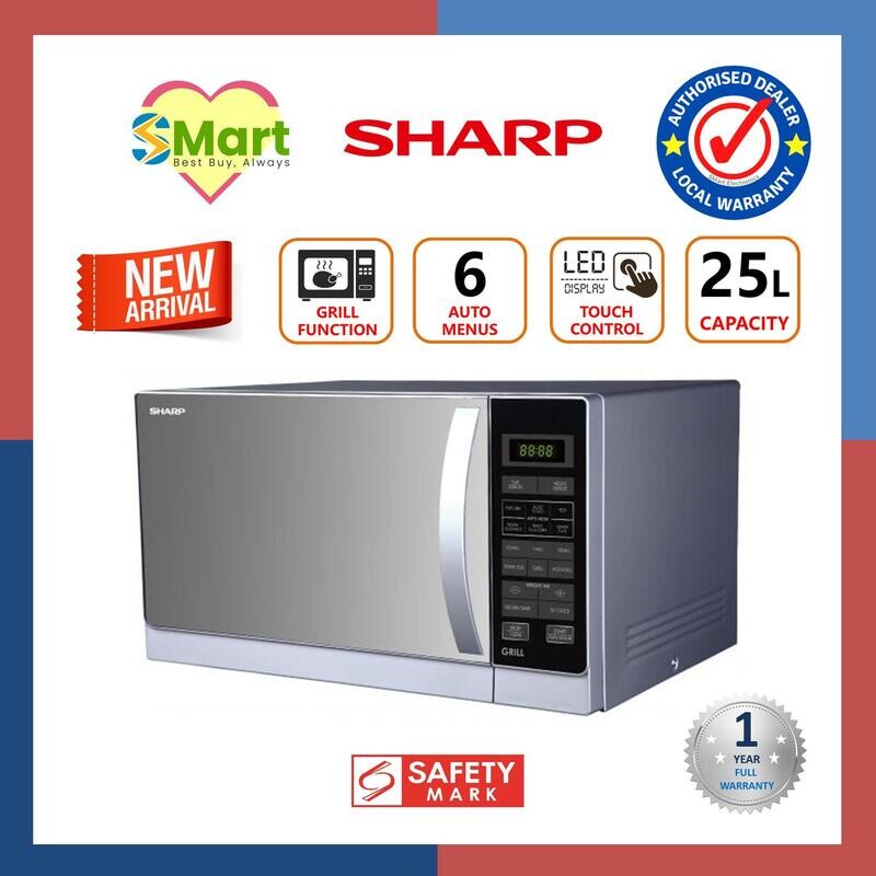 Sharp 25L Microwave Oven with Grill R-72A1(SM)V