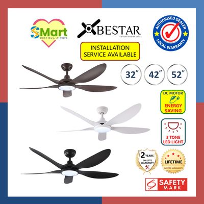 Bestar Wind DC Motor Ceiling Fan with 3 Tone LED Light &amp; Remote Control