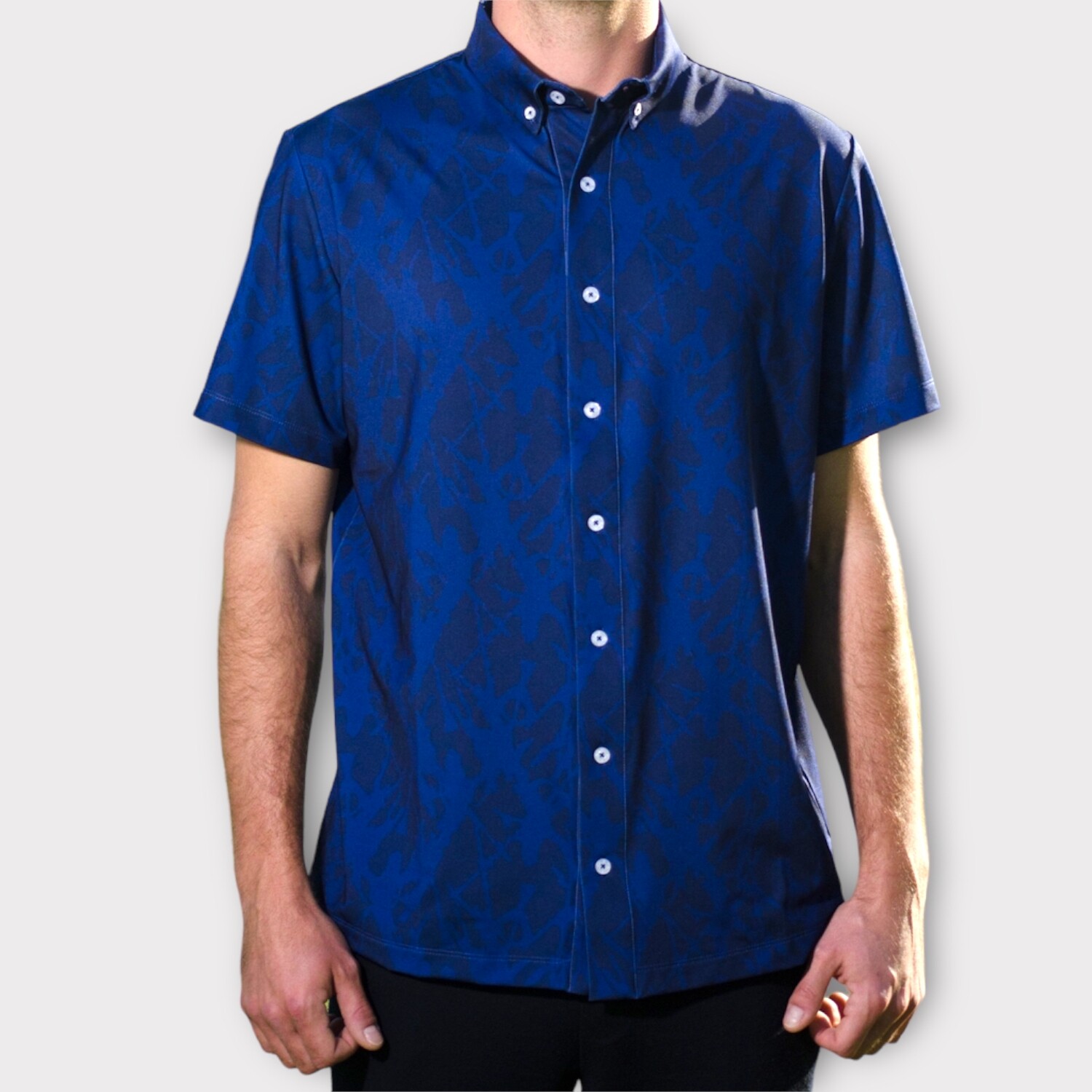 Blue Blitz Mens Button-Up Shirt
