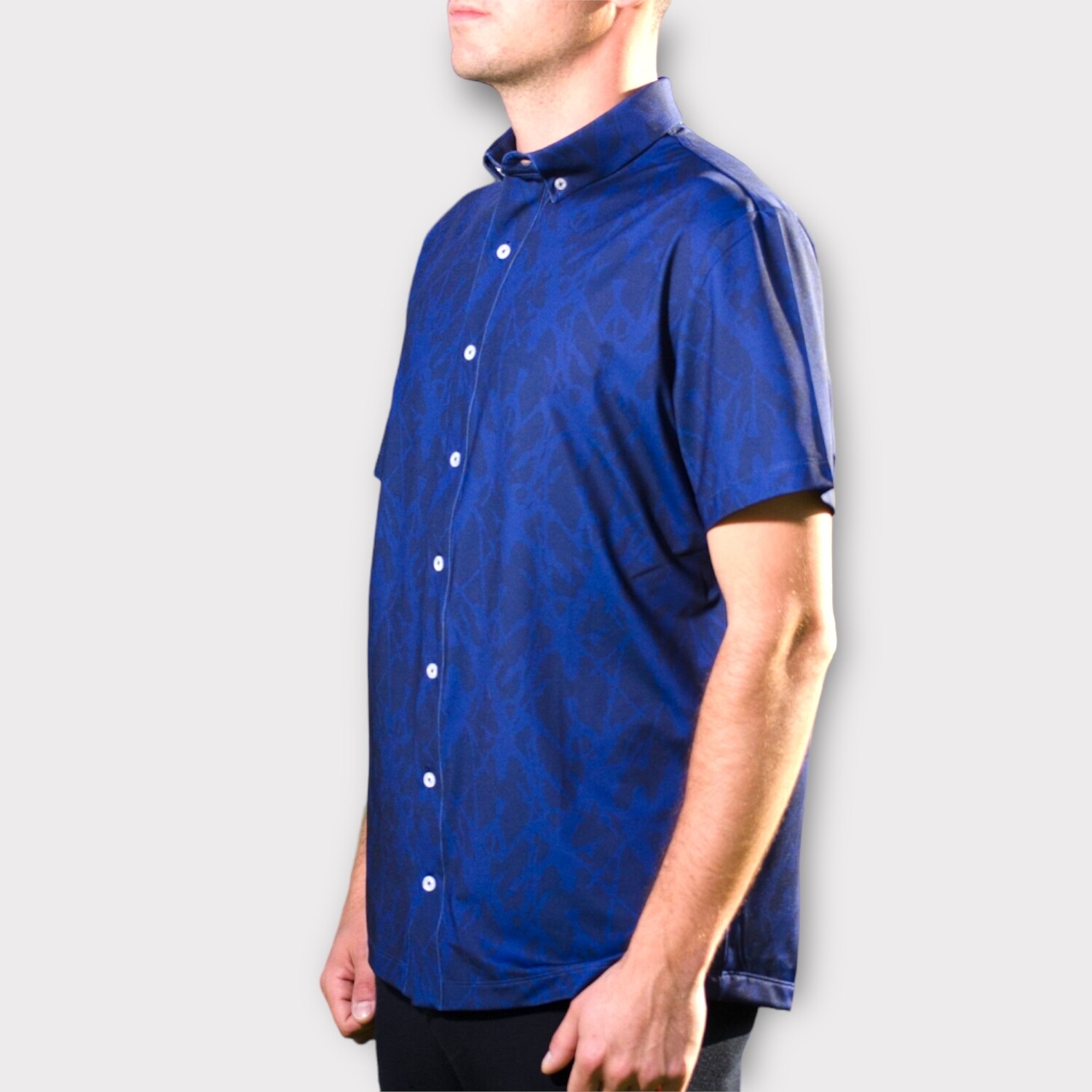 Blue Blitz Mens Button-Up Shirt