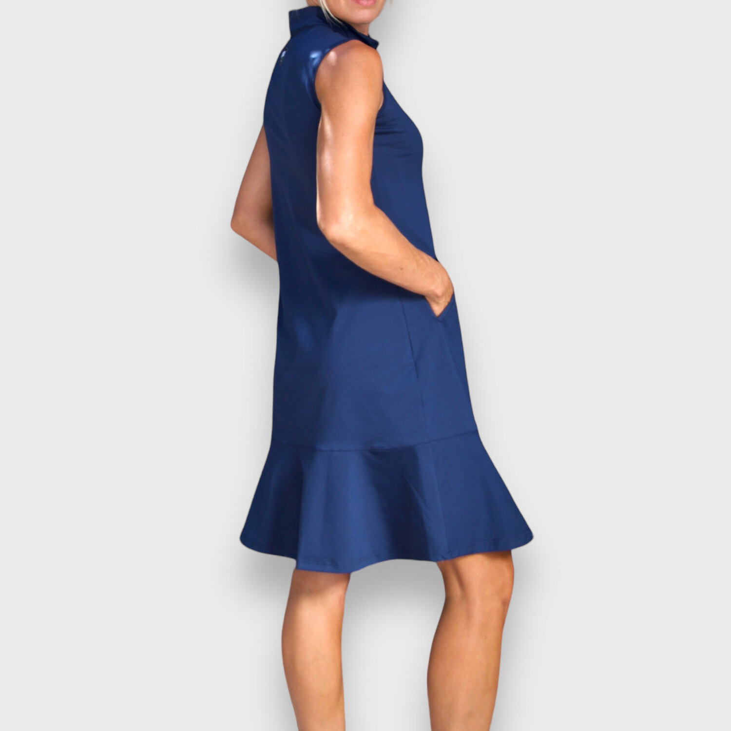 Classic Navy Sleeveless Flow  Dress