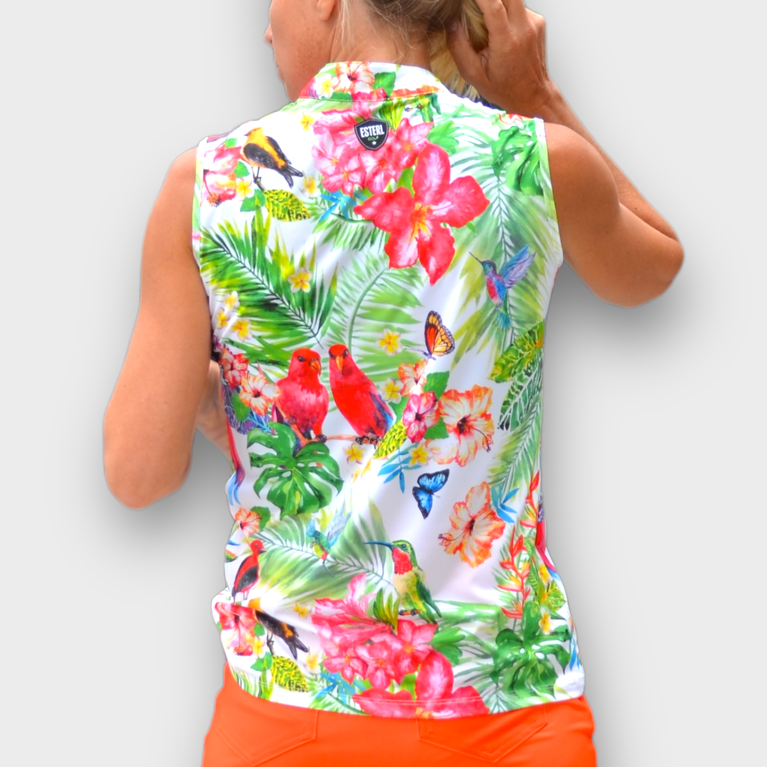 Tropical Birdie Sleeveless Polo