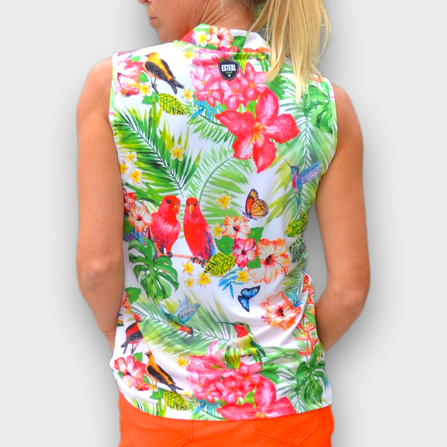 Tropical Birdie Sleeveless Polo