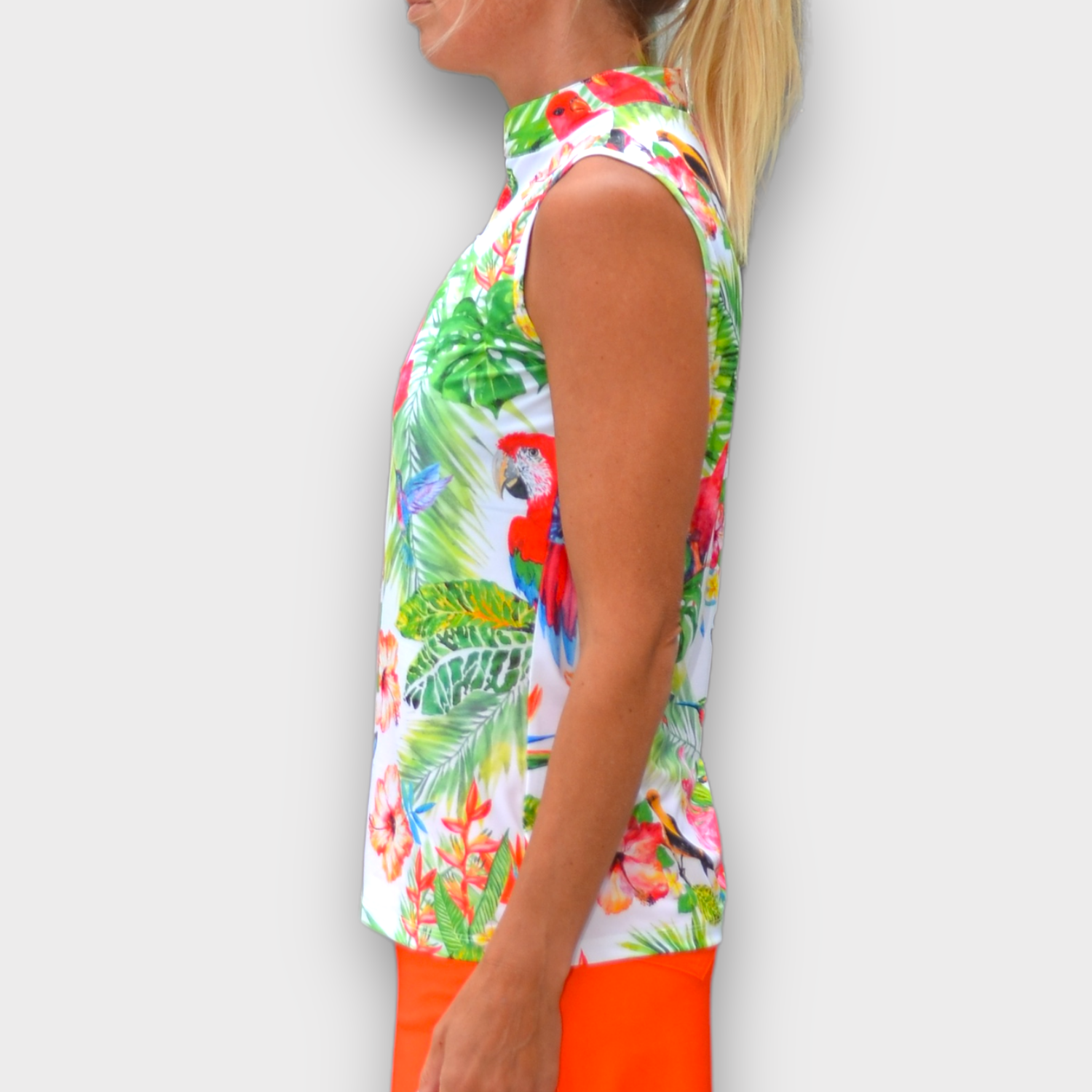 Tropical Birdie Sleeveless Polo