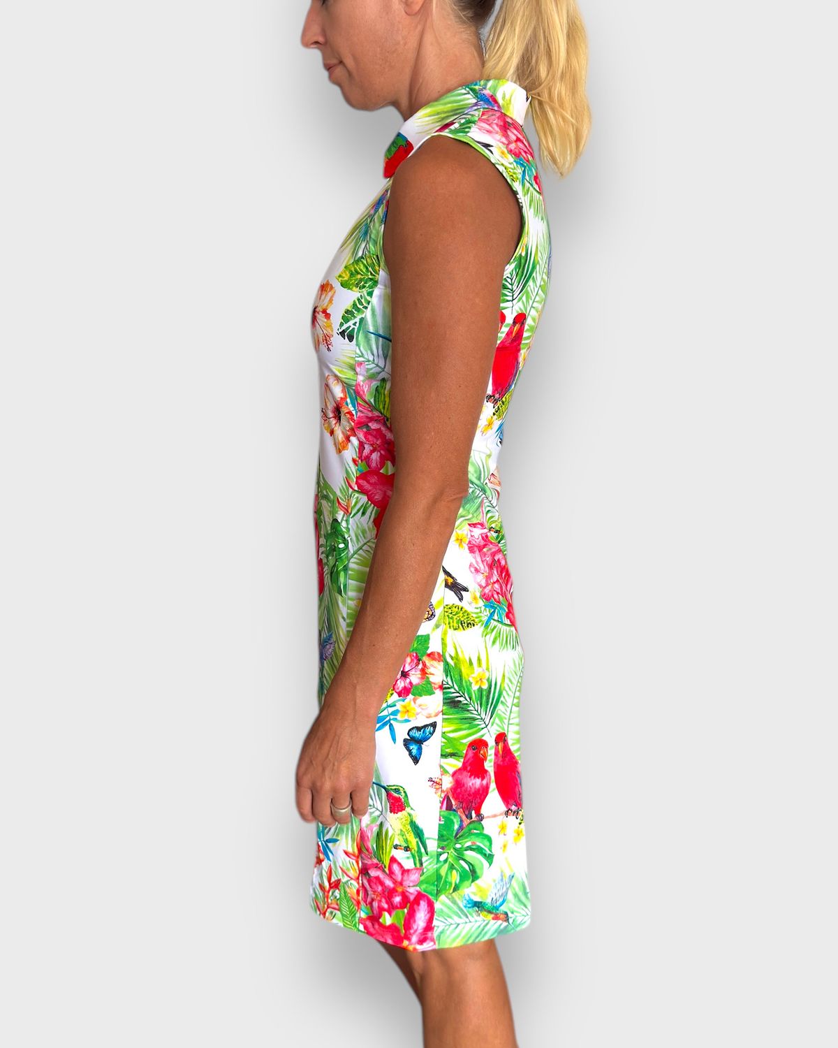 Sleeveless Dress Tropical Birdie