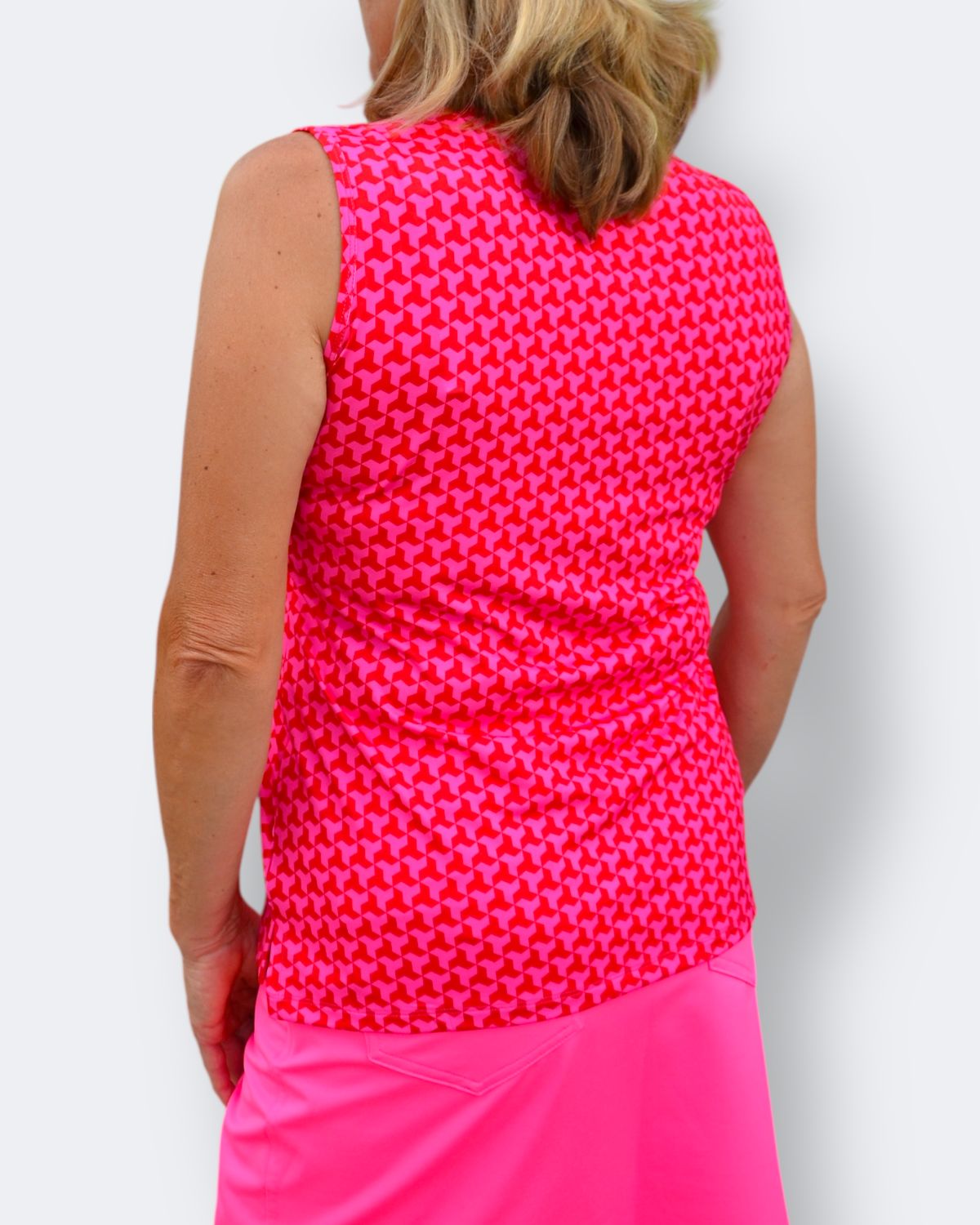 Pinky Hexon Sleeveless Polo