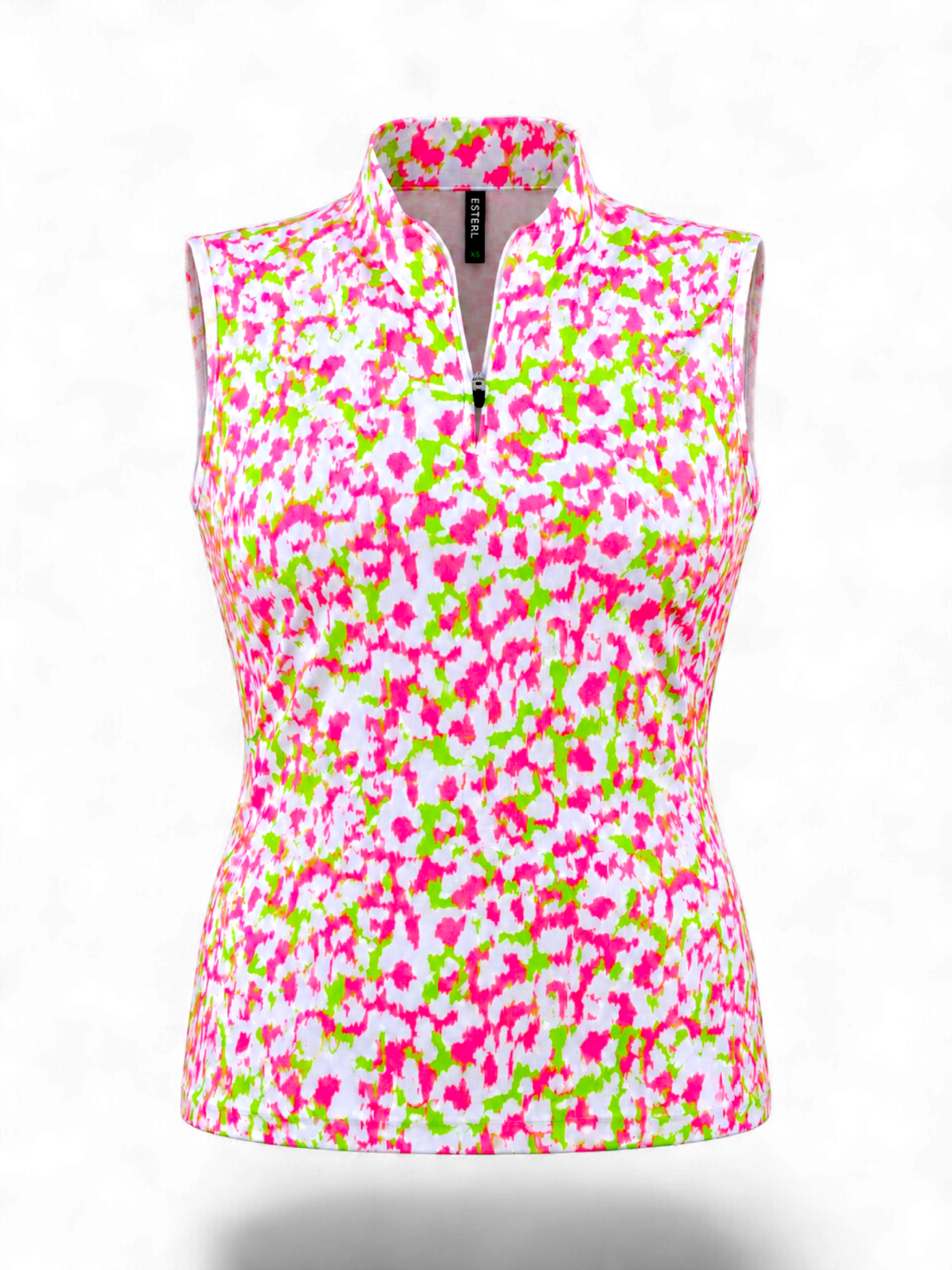 Pink Splash Sleeveless Polo