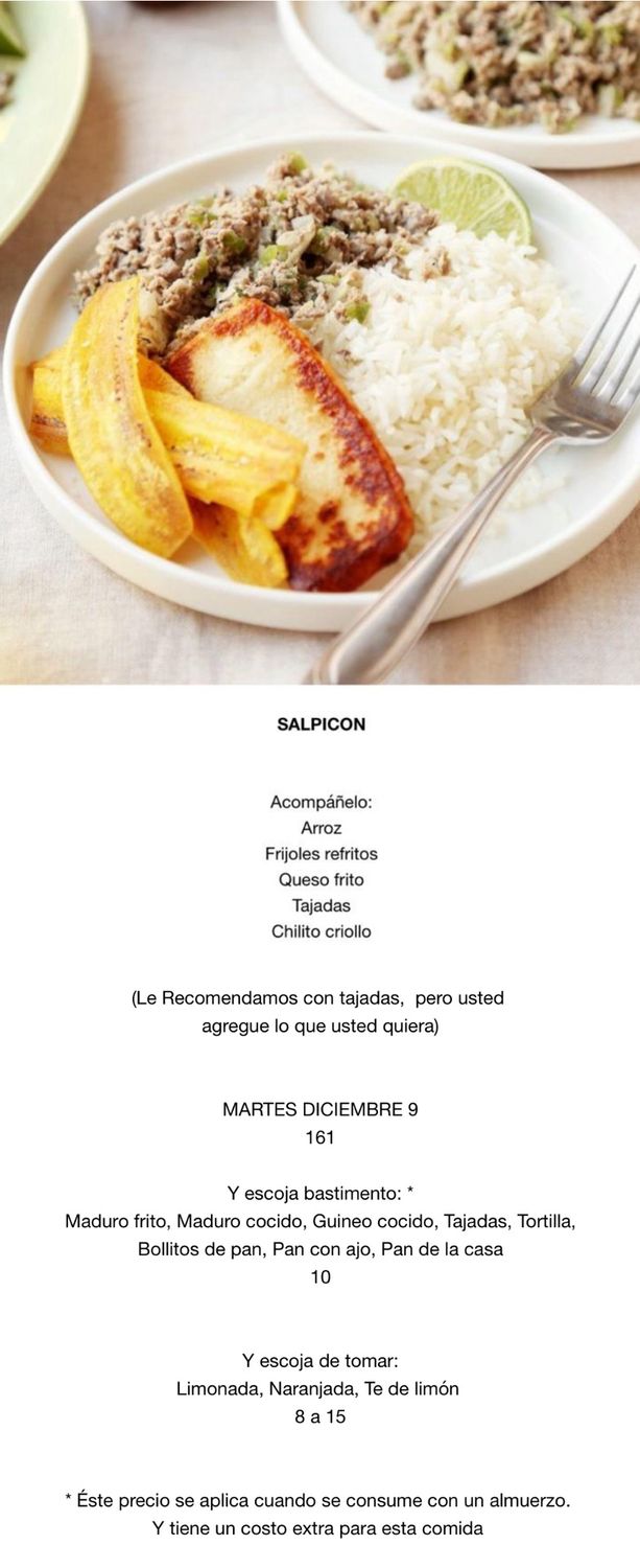 MARTES DICIEMBRE 9 MARTES DICIEMBRE 9, Tipo: Salpicón