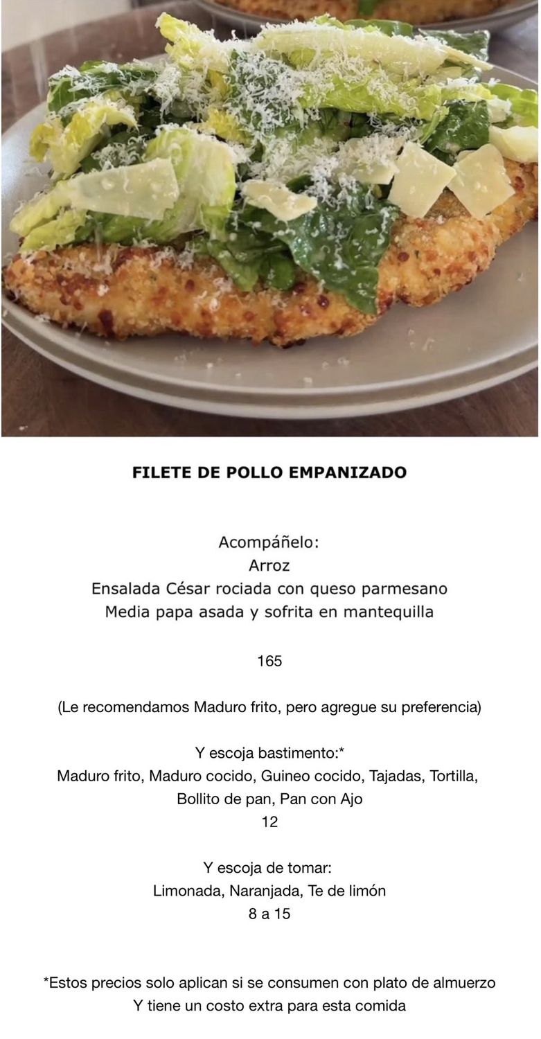 JUEVES FEBRERO 5, Tipo: Filete de pollo empanizado