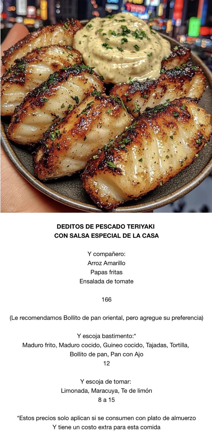 VIERNES FEBRERO 27, Tipo: Deditos de pescado TERIYAKI