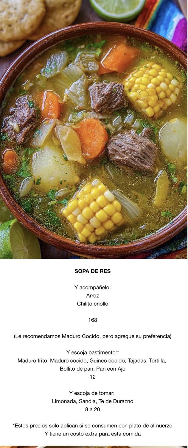 LUNES MARZO 23, Tipo: Sopa de res