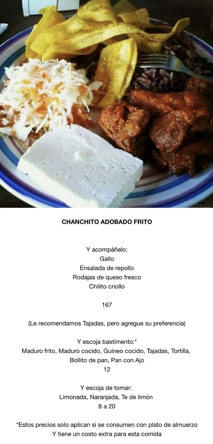 MARTES ABRIL 21, Tipo: Chanchito adobado frito