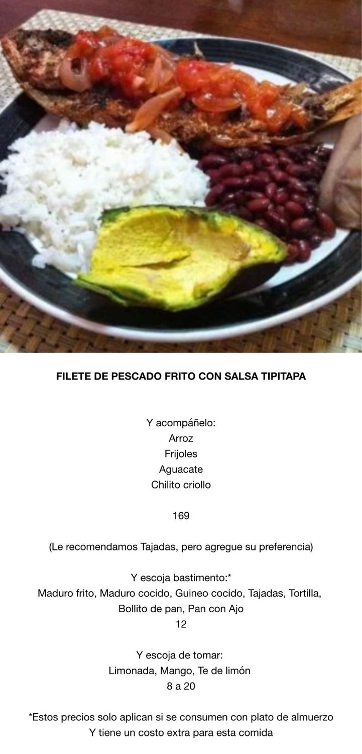 MIERCOLES ABRIL 22, Tipo: Filete de pescado frito