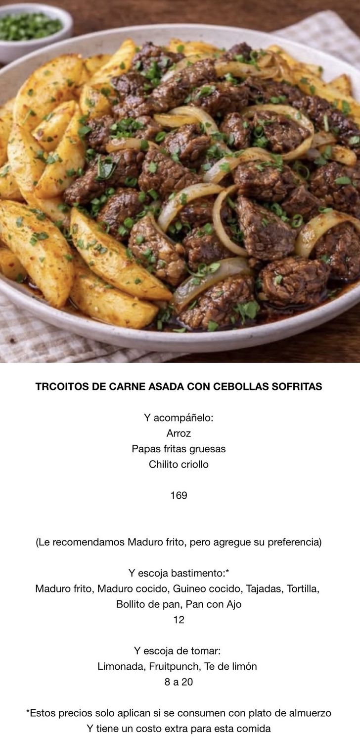 MIERCOLES ABRIL 29, Tipo: Trocitos de carne