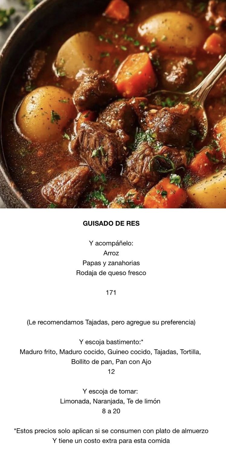LUNES MAYO 4, Tipo: Guisado de res