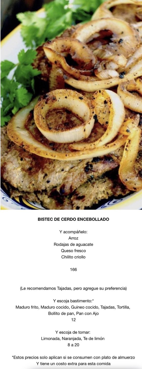 MARTES MAYO 12, Tipo: Bistec de cerdo