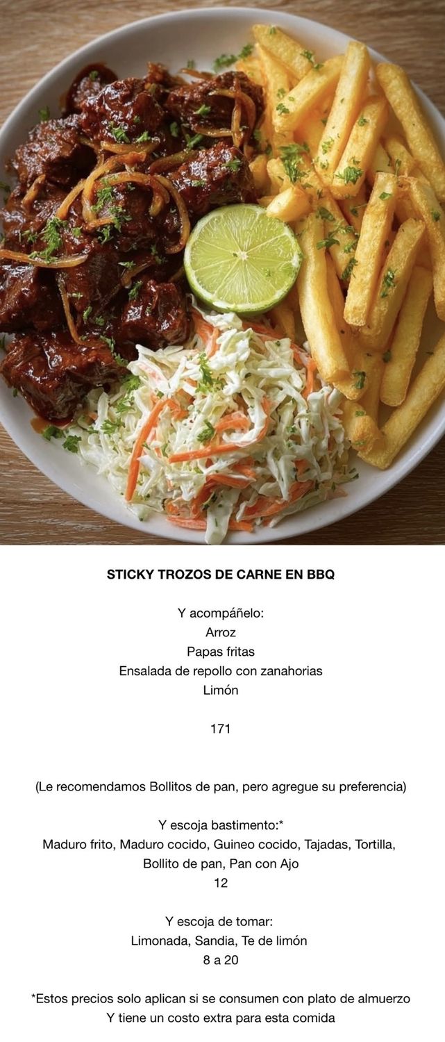 MIERCOLES MAYO 13, Tipo: Sticky trozos de carne en BBQ