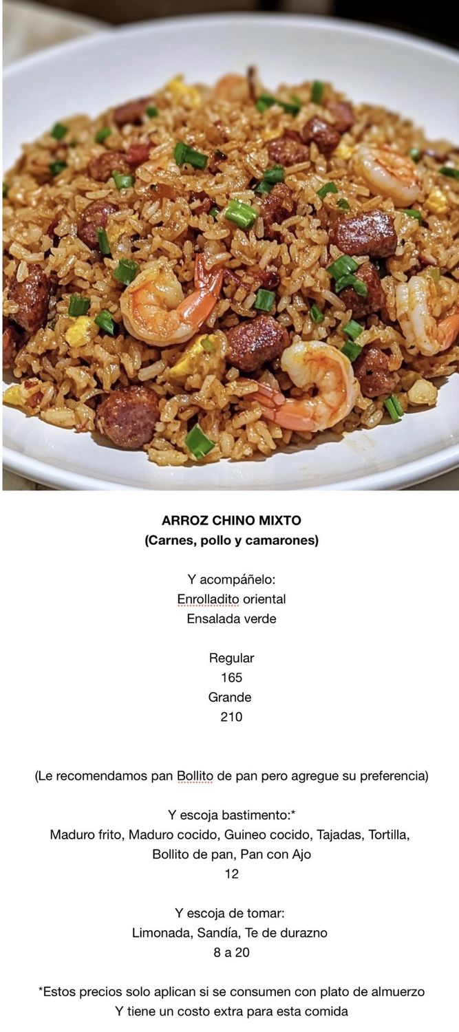 MIERCOLES MAYO 20 MIERCOLES MAYO 20, Tipo: Arroz chino mixto-R