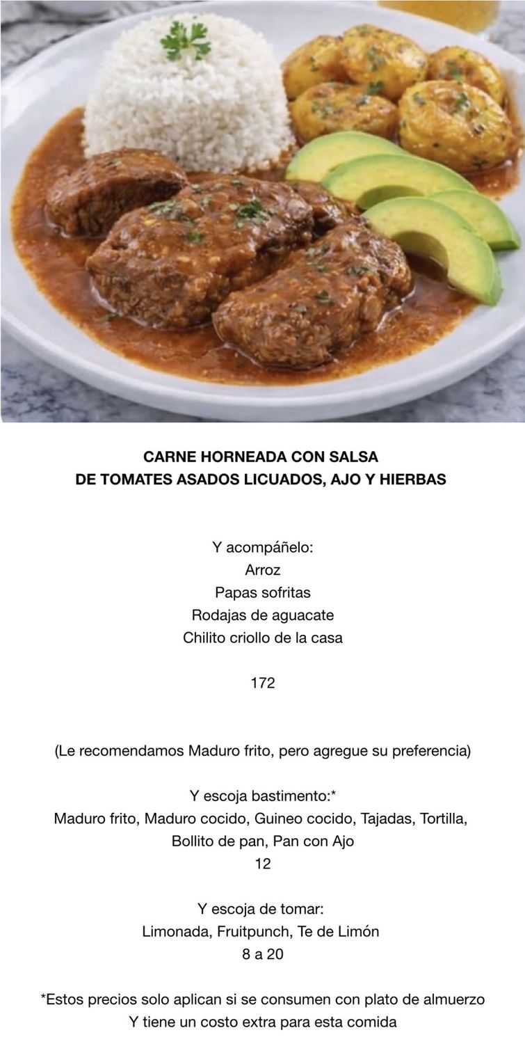 MARTES 26 MAYO MARTES 26 MAYO, Tipo: Carne horneada