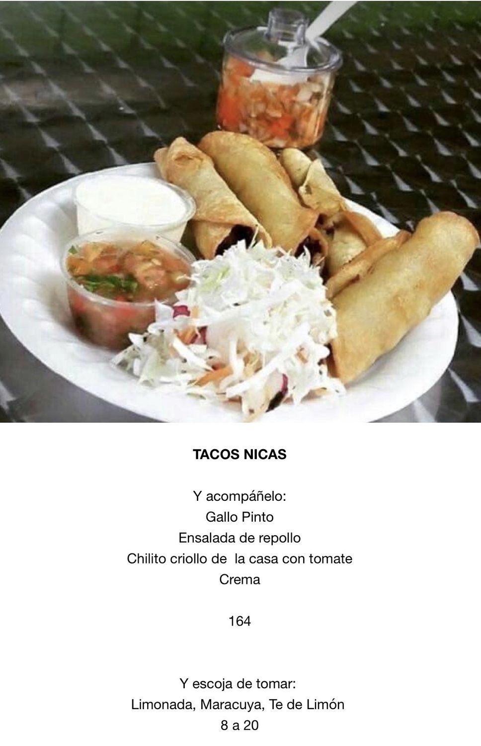VIERNES MAYO 29 VIERNES MAYO 29, Tipo: Tacos Nicas
