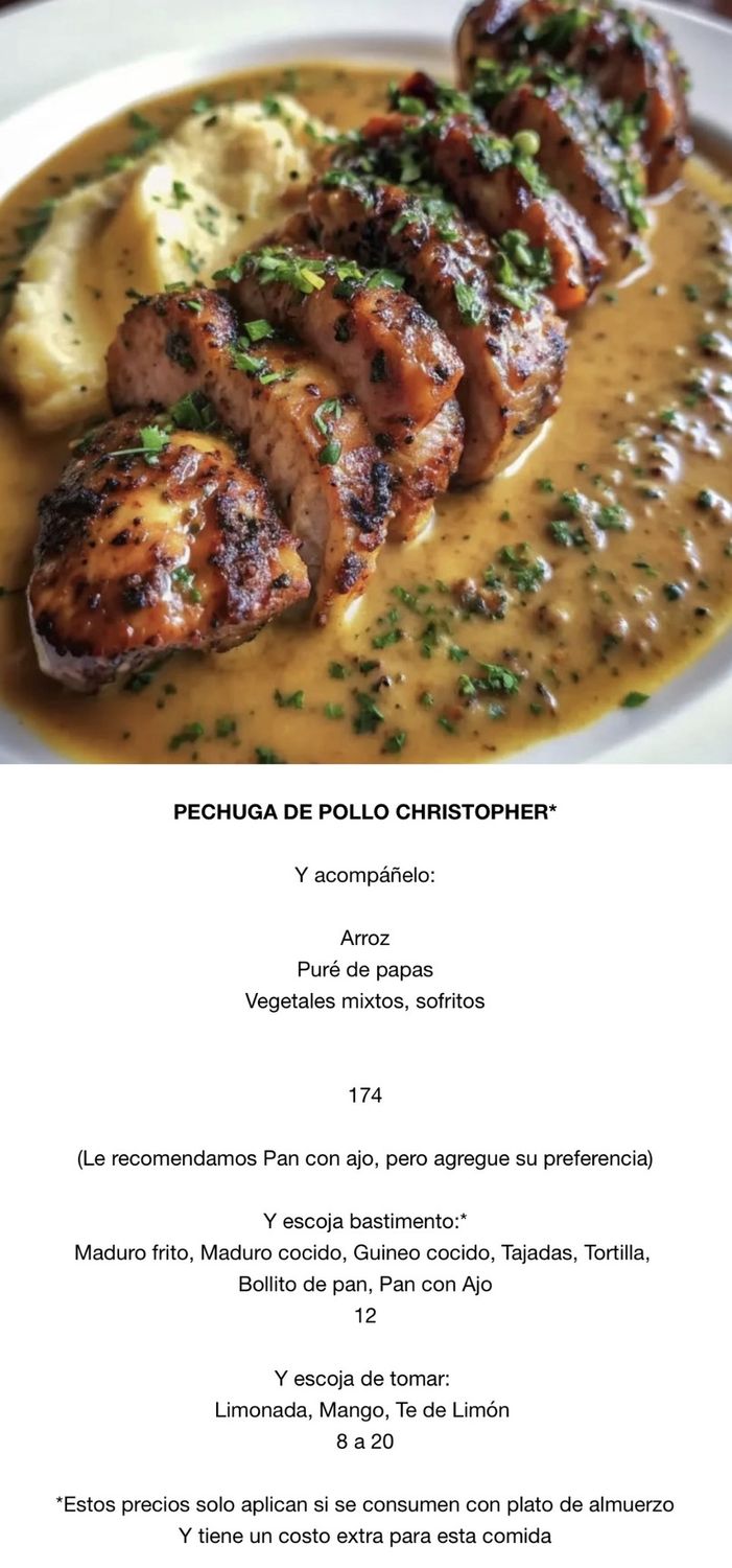 VIERNES JUNIO 26, Tipo: Pechuga de pollo Christopher