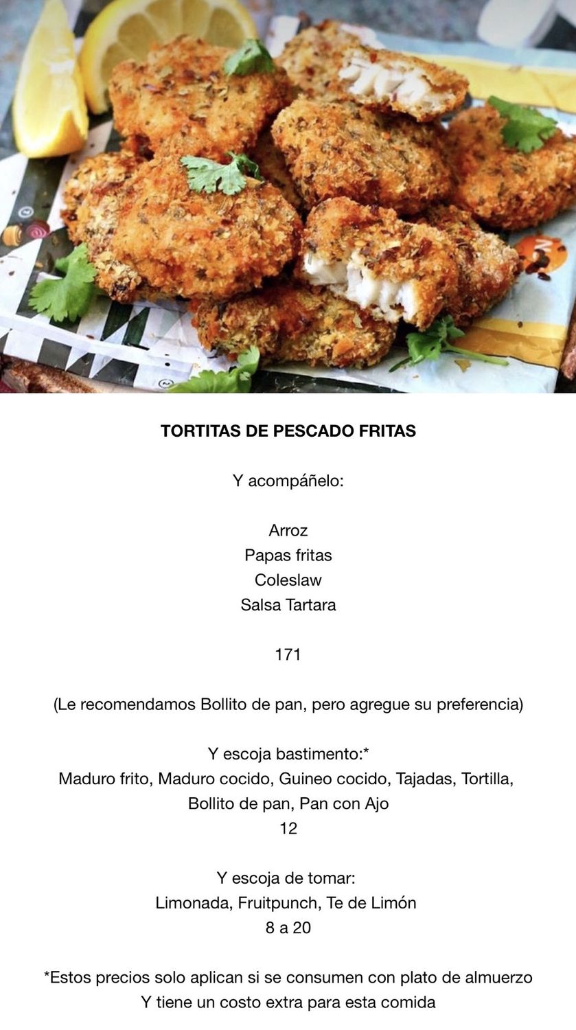 LUNES JUNIO 29, Tipo: Tortitas de pescado fritas