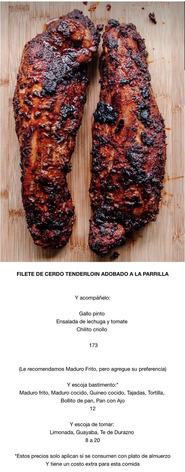 LUNES JULIO 13 LUNES JULIO 13, Tipo: Cerdo Tenderloin