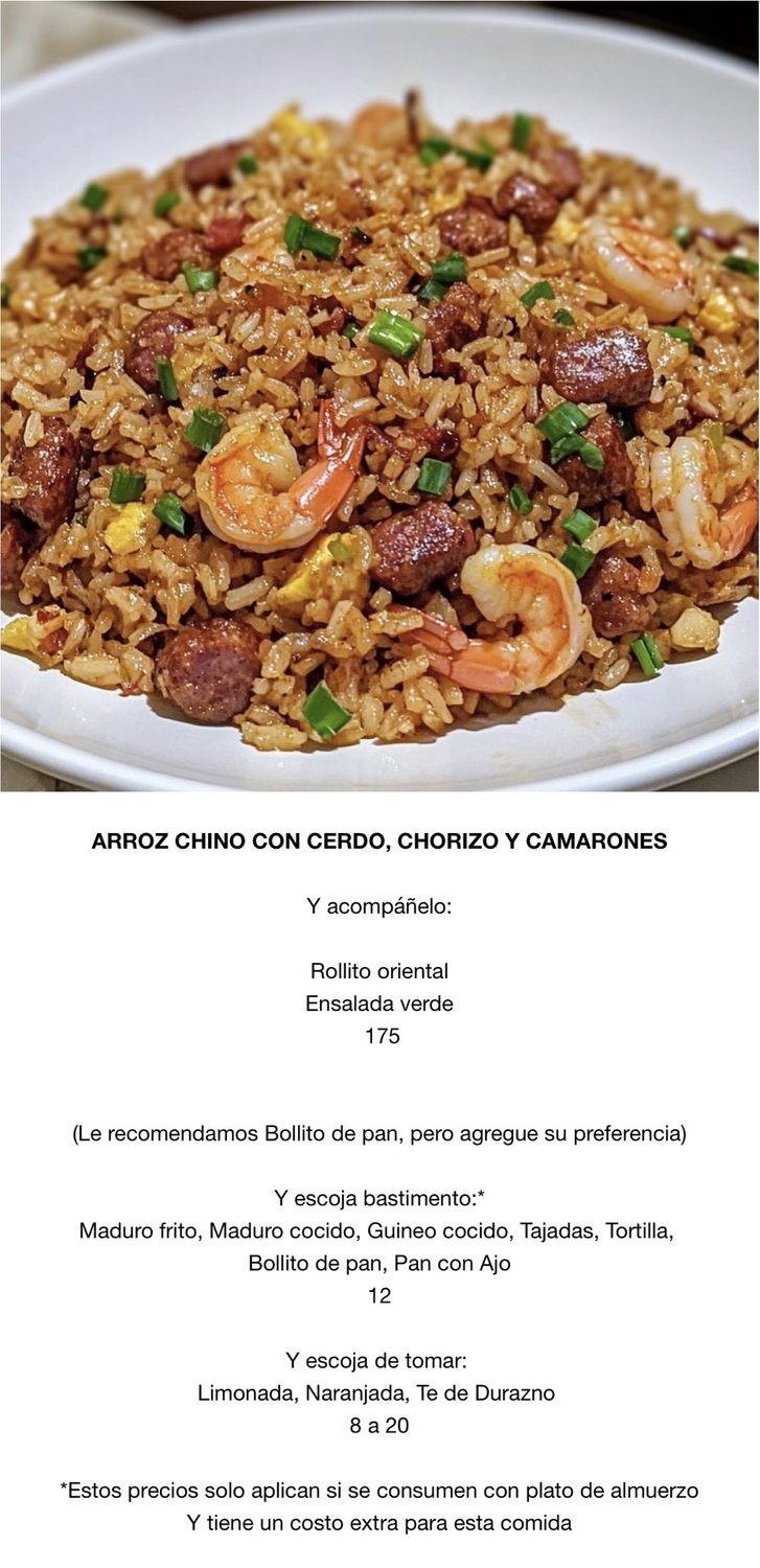 MIERCOLES JULIO 15 MIERCOLES JULIO 15, Tipo: Arroz chino