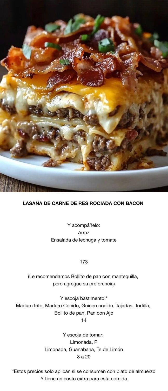 MIERCOLES AGOSTO 19 MIERCOLES AGOSTO 19, Tipo: Lasaña de carne