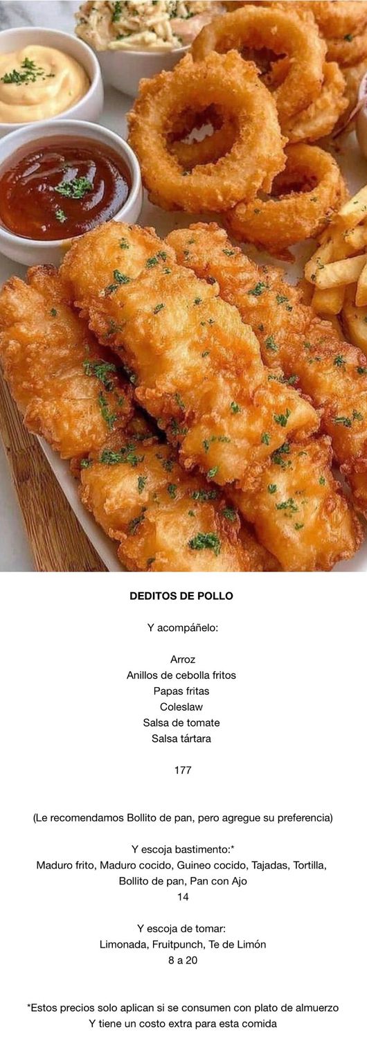 VIERNES AGOSTO 27 VIERNES AGOSTO 27, Tipo: Deditos de pollo