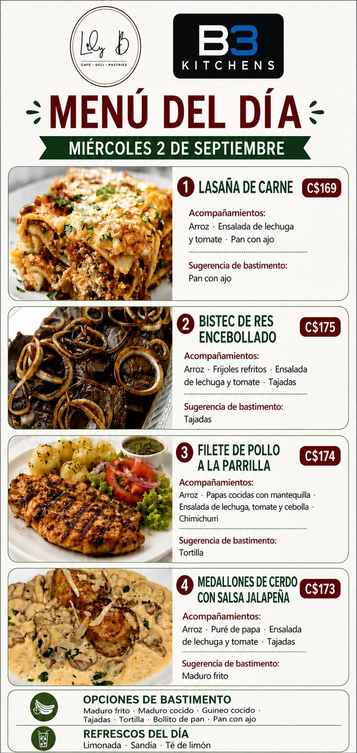 MIERCOLES SEPTIEMBRE 2 MIERCOLES SEPTIEMBRE 2, Tipo: Lasaña de carne